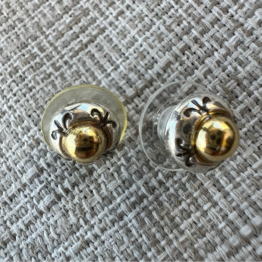 Brighton Silver With Gold Accents Pierced Post Stud Earrings